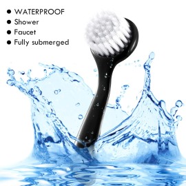 3 Pieces Facial Cleansing Brush Acrylic Handle Face Scrubbers Soft Bristle Exfoliator Cleaner Brush Scrub Exfoliating Facial Scrubber for Face Care Makeup Skincare Removal(Black)