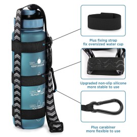 EasyAcc Water Bottle Holder Strap Sling, for Owala FreeSip 24 32 40 oz, Hydro Flask, Cirkul, Yeti, Stanley Flip, Universal Water Bottles, with Carabiner, for Walking Curise Travel (Bottle Excluded)