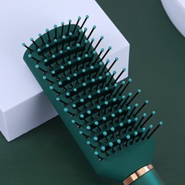RN BEAUTY Reazana Detangling Brush Anti-Static Massage Hair Brushes Nylon Bristle Pins Blow Drying Detangler Hairbrush for Men and Women of All Wet or Dry Hair Types Malachite Green Color (Vented)