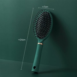 Reazana Detangling Brush Anti-Static Detangler Hair Brushes with Silicone Cushion Base Blow Drying Comb Nylon Bristle Pins Fashion Massage Brush Wet or Dry All Hair Types Styling Dark Green (Oval)