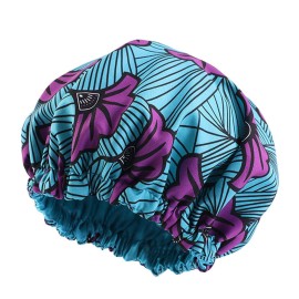4 Pieces Kids African Pattern Print Fabric Ankara Bonnets Extra Large Satin Lined Bonnets Night Sleep Turban Chemo Cap