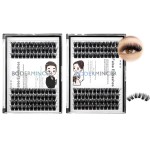 Bodermicner 2 Pack 168 Clusters D Curl 10mm+12mm/12mm+14mm/14mm+16mm Wholesale Hand Made DIY Wide Cluster Individual Lashes Faux Mink Eyelashes Private Label eyelash kit (14mm+16mm)
