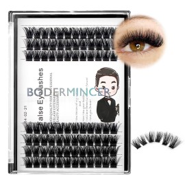 Bodermicner 2 Pack 168 Clusters D Curl 10mm+12mm/12mm+14mm/14mm+16mm Wholesale Hand Made DIY Wide Cluster Individual Lashes Faux Mink Eyelashes Private Label eyelash kit (14mm+16mm)