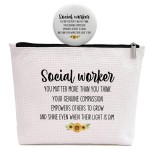 Ringshine Social Worker Gifts for Women, Social Worker Appreciation Gifts, Retirement Social Work Volunteer Gift, You Matter More Than You Think, Makeup Bag (Y131)