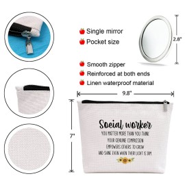 Ringshine Social Worker Gifts for Women, Social Worker Appreciation Gifts, Retirement Social Work Volunteer Gift, You Matter More Than You Think, Makeup Bag (Y131)
