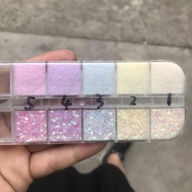 PrettyG 10 Boxes Set UV Color Changing Powder Glitter - Festival Rave Beauty Makeup Face Body Nail Art Decoration UV-10C