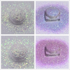 PrettyG 10 Boxes Set UV Color Changing Powder Glitter - Festival Rave Beauty Makeup Face Body Nail Art Decoration UV-10C