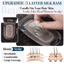 Benehair Clip in Hair Topper with Bangs Secret Topper Wiglet 100% Human Hair Clip in Top Hairpieces Fringe Bang Replacement Wiglet for Womem with Thinning Hair 6inch 27g 1B Natural Black Benehair Clip in Hair Topper with Bangs Secret Topper Wiglet 100% Human Hair Clip in Top Hairpieces Fringe Bang Replacement Wiglet for Womem with Thinning Hair 6inch 27g 1B Natural Black