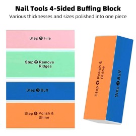 Soft \'N Style 5 Pack 4 Way Nail Buffer Block 4 Step Nail Buffer Block