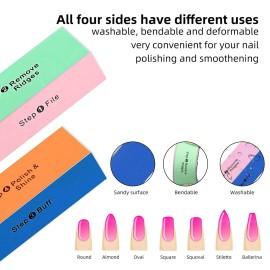 Soft \'N Style 5 Pack 4 Way Nail Buffer Block 4 Step Nail Buffer Block