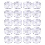 Medsuo 20PCS 5ml Clear Sample Pots Empty Small Travel Containers Leak Proof Refillable Cosmetic Jars Makeup Sample Containers with Lid, Storage Pot for Lip Balm Scrub DIY Cosmetic