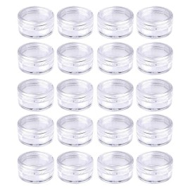 Medsuo 20PCS 5ml Clear Sample Pots Empty Small Travel Containers Leak Proof Refillable Cosmetic Jars Makeup Sample Containers with Lid, Storage Pot for Lip Balm Scrub DIY Cosmetic