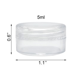 Medsuo 20PCS 5ml Clear Sample Pots Empty Small Travel Containers Leak Proof Refillable Cosmetic Jars Makeup Sample Containers with Lid, Storage Pot for Lip Balm Scrub DIY Cosmetic