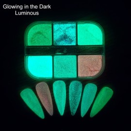 Luminous Nail Powder Night Fluorescent Pigment Holographic Glitter Glow Liquid Nail Art Dust Design Sparkle Nails Supplies 3D Nail Art Decoration for Women Girls Manicure Tips Charms (6 Colors) Luminous Nail Powder Night Fluorescent Pigment Holographic Glitter Glow Liquid Nail Art Dust Design Sparkle Nails Supplies 3D Nail Art Decoration for Women Girls Manicure Tips Charms (6 Colors)