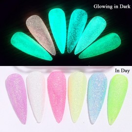 Luminous Nail Powder Night Fluorescent Pigment Holographic Glitter Glow Liquid Nail Art Dust Design Sparkle Nails Supplies 3D Nail Art Decoration for Women Girls Manicure Tips Charms (6 Colors) Luminous Nail Powder Night Fluorescent Pigment Holographic Glitter Glow Liquid Nail Art Dust Design Sparkle Nails Supplies 3D Nail Art Decoration for Women Girls Manicure Tips Charms (6 Colors)