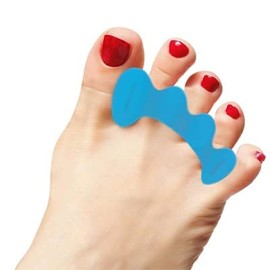 HEALTHY HAPPY LONG LIFE Toe Spacers Soft for Beginners (Blue) - Toe Separators for Alignment, Toe Straightener for Foot Pain Relief, Silicone Bunion Corrector for Women Big Toe, Supports Foot Health