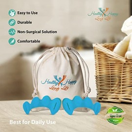 HEALTHY HAPPY LONG LIFE Toe Spacers Soft for Beginners (Blue) - Toe Separators for Alignment, Toe Straightener for Foot Pain Relief, Silicone Bunion Corrector for Women Big Toe, Supports Foot Health HEALTHY HAPPY LONG LIFE Toe Spacers Soft for Beginners (Blue) - Toe Separators for Alignment, Toe Straightener for Foot Pain Relief, Silicone Bunion Corrector for Women Big Toe, Supports Foot Health