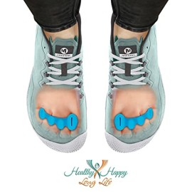 HEALTHY HAPPY LONG LIFE Toe Spacers Soft for Beginners (Blue) - Toe Separators for Alignment, Toe Straightener for Foot Pain Relief, Silicone Bunion Corrector for Women Big Toe, Supports Foot Health HEALTHY HAPPY LONG LIFE Toe Spacers Soft for Beginners (Blue) - Toe Separators for Alignment, Toe Straightener for Foot Pain Relief, Silicone Bunion Corrector for Women Big Toe, Supports Foot Health
