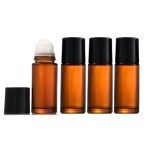 Wresty 1.7 Oz/50ml Glass Roll On Bottles - Leak-Proof DIY Deodorant Container Amber Glass Roller Bottles For Essential Oils, Perfume, Cosmetics, Sunscreen, Moisturizer