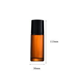Wresty 1.7 Oz/50ml Glass Roll On Bottles - Leak-Proof DIY Deodorant Container Amber Glass Roller Bottles For Essential Oils, Perfume, Cosmetics, Sunscreen, Moisturizer