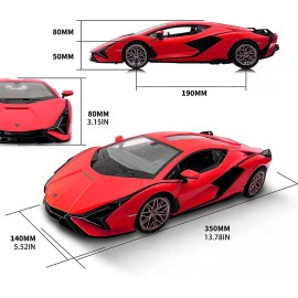RASTAR RC Car 1/14 Scale 2.4Ghz Lamborghini Sian FKP 37 Radio Remote Control R/C Toy Car Model Vehicle (Red)