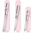 3 Pcs Stainless Steel Nail Files Kit with Leather Case, Double Sided Metal Nail Files with Anti-Slip Handle for Women and Men, Metal File Buffer Manicure Pedicure Tools for Fingernail Toenail(Pink)