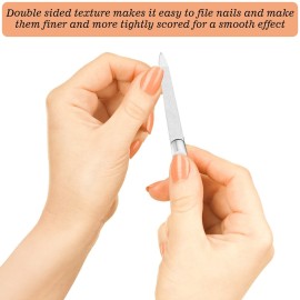 3 Pcs Stainless Steel Nail Files Kit with Leather Case, Double Sided Metal Nail Files with Anti-Slip Handle for Women and Men, Metal File Buffer Manicure Pedicure Tools for Fingernail Toenail(Pink) 3 Pcs Stainless Steel Nail Files Kit with Leather Case, Double Sided Metal Nail Files with Anti-Slip Handle for Women and Men, Metal File Buffer Manicure Pedicure Tools for Fingernail Toenail(Pink)