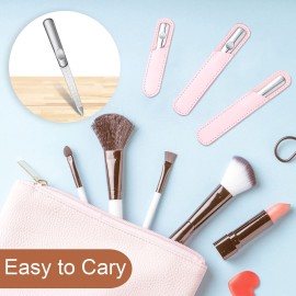 3 Pcs Stainless Steel Nail Files Kit with Leather Case, Double Sided Metal Nail Files with Anti-Slip Handle for Women and Men, Metal File Buffer Manicure Pedicure Tools for Fingernail Toenail(Pink) 3 Pcs Stainless Steel Nail Files Kit with Leather Case, Double Sided Metal Nail Files with Anti-Slip Handle for Women and Men, Metal File Buffer Manicure Pedicure Tools for Fingernail Toenail(Pink)