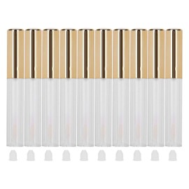 10pcs Empty Lip Gloss Tubes with Wand, 1.5ml Plastic Transparent Empty Refillable Lip Balm Bottle, Reusable Liquid Lipstick Storage Bottle