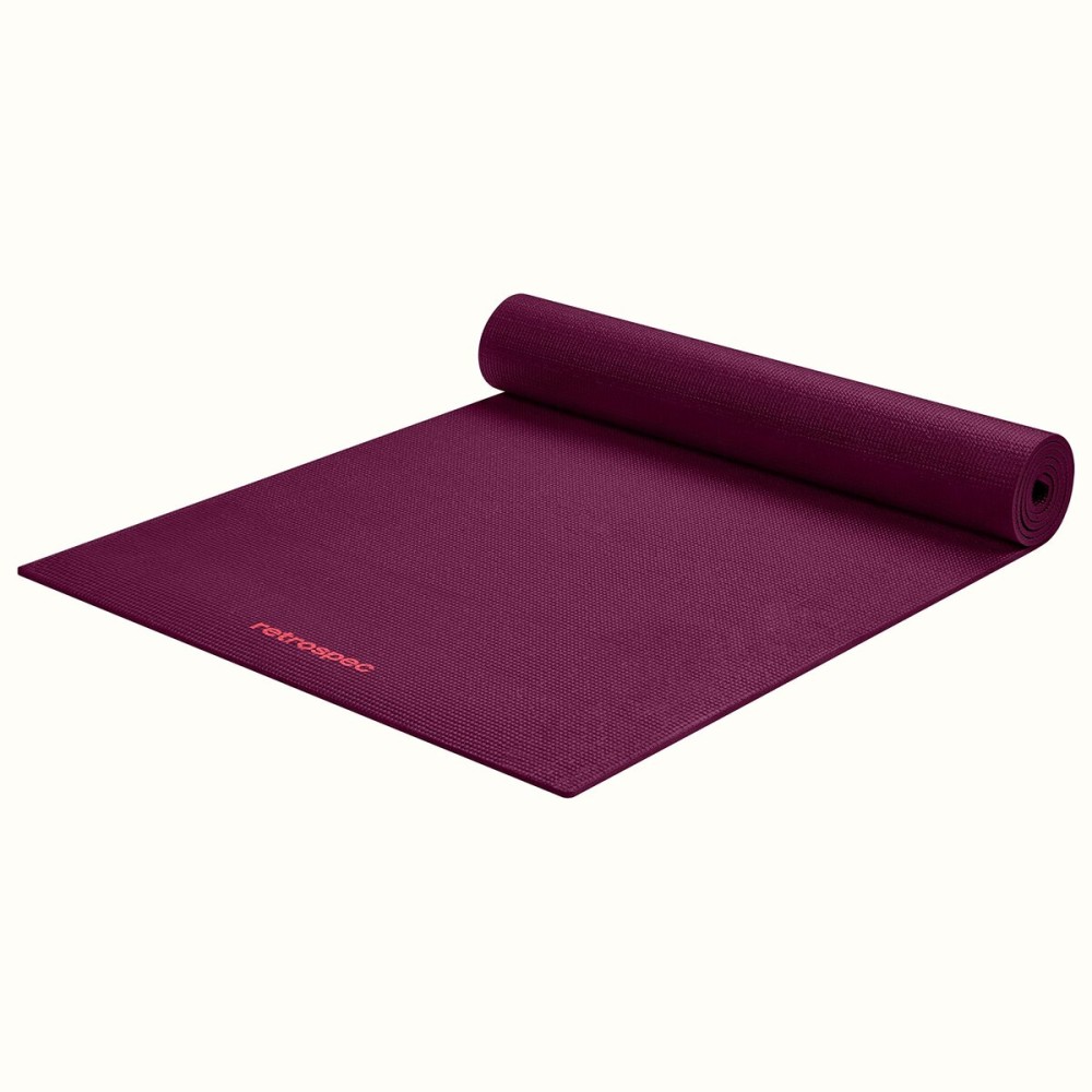 Retrospec Pismo Yoga Mat for Men & Women - 72 x 24 x 5mm - Extra Long Non Slip Exercise Mat for Yoga, Pilates, Stretching, Floor & Home Workouts - Boysenberry