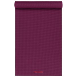 Retrospec Pismo Yoga Mat for Men & Women - 72 x 24 x 5mm - Extra Long Non Slip Exercise Mat for Yoga, Pilates, Stretching, Floor & Home Workouts - Boysenberry