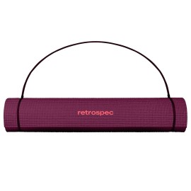 Retrospec Pismo Yoga Mat for Men & Women - 72 x 24 x 5mm - Extra Long Non Slip Exercise Mat for Yoga, Pilates, Stretching, Floor & Home Workouts - Boysenberry