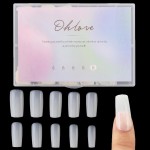 500Pcs Medium Square Nail Tips Full Cover Acrylic False Nails with Case for DIY Nail Art, 10 Sizes (Natural)