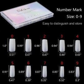 500Pcs Medium Square Nail Tips Full Cover Acrylic False Nails with Case for DIY Nail Art, 10 Sizes (Natural) 500Pcs Medium Square Nail Tips Full Cover Acrylic False Nails with Case for DIY Nail Art, 10 Sizes (Natural)