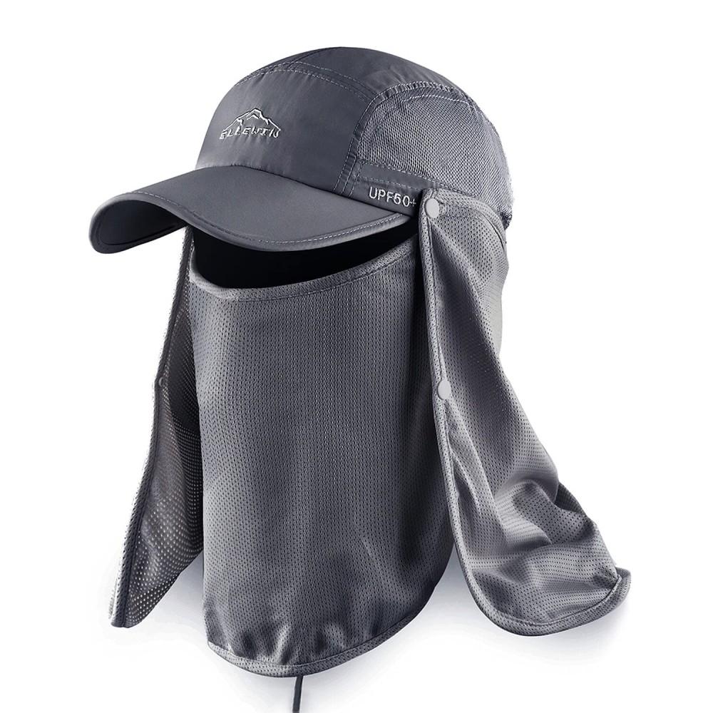 ELLEWIN Outdoor Sun Hat for Men Women UPF 50+ Fishing UV Hat with Neck Flap Face Cover for Sun Protection