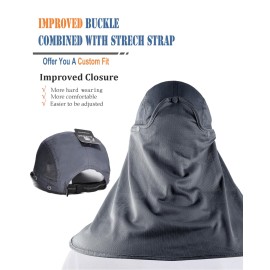 ELLEWIN Outdoor Sun Hat for Men Women UPF 50+ Fishing UV Hat with Neck Flap Face Cover for Sun Protection