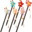 6 Pieces Vintage Handmade Wooden Hairpins - Traditional Flower Hair Sticks, Hair Chopsticks, Styling Pins for Women Girls (Classic Style)