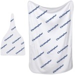Sublimation Baby Name Blanket and Cap - Soft Newborn Blanket, 30 x 40 Inch, White