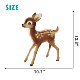 ROFARSO Lifelike Cute Lovely Fawn Baby Deer Animal Wall Stickers Removable Wall Decals Peel and Stick Wall Art Decorations Home Decor for Kid Nursery Baby Bedroom Living Room Playing Room Murals