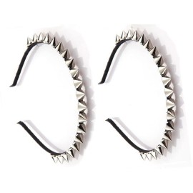 FULAI Duyppy 2 Pack Rivet Punk Spike Headband Studded Headband Party Hair Band Hair Clips for Women FULAI Duyppy 2 Pack Rivet Punk Spike Headband Studded Headband Party Hair Band Hair Clips for Women