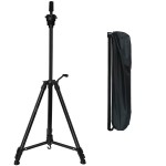 Wig Tripod Mannequin Head Stand 24-64 Inch Adjustable Anti-slip Foot Pad stand tripod Aluminum Metal Weight Hook for Training Hairdressing Cosmetology with Pocket