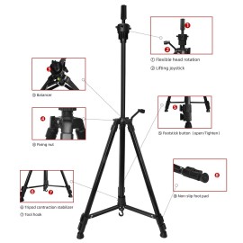 Wig Tripod Mannequin Head Stand 24-64 Inch Adjustable Anti-slip Foot Pad stand tripod Aluminum Metal Weight Hook for Training Hairdressing Cosmetology with Pocket Wig Tripod Mannequin Head Stand 24-64 Inch Adjustable Anti-slip Foot Pad stand tripod Aluminum Metal Weight Hook for Training Hairdressing Cosmetology with Pocket
