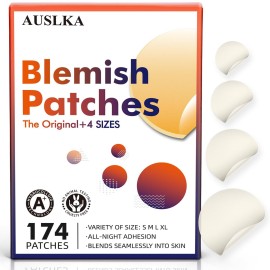 AUSLKA Blemishes Patches -175 Patches - Hydrocolloid Spot Dots - Blemishes Patch - Pimple Stickers, For Face Absorbing Cover Patch