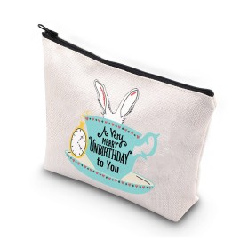BDPWSS Alice Makeup Bag Alice Lover Gift a Very Merry Unbirthday To You Cosmetic Bag For Friends Sister Alice Theme Gift (Unbirthday to you)