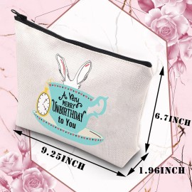 BDPWSS Alice Makeup Bag Alice Lover Gift a Very Merry Unbirthday To You Cosmetic Bag For Friends Sister Alice Theme Gift (Unbirthday to you) BDPWSS Alice Makeup Bag Alice Lover Gift a Very Merry Unbirthday To You Cosmetic Bag For Friends Sister Alice Theme Gift (Unbirthday to you)
