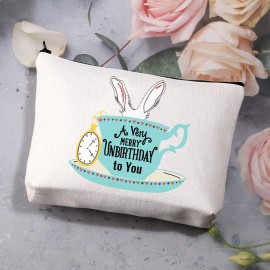 BDPWSS Alice Makeup Bag Alice Lover Gift a Very Merry Unbirthday To You Cosmetic Bag For Friends Sister Alice Theme Gift (Unbirthday to you) BDPWSS Alice Makeup Bag Alice Lover Gift a Very Merry Unbirthday To You Cosmetic Bag For Friends Sister Alice Theme Gift (Unbirthday to you)