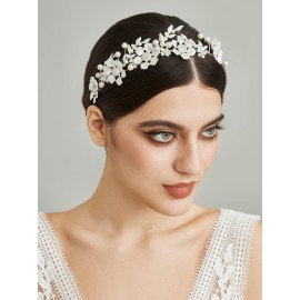 SWEETV Bridal Headband Silver Tiara for Bride Headpieces for Wedding Hair Accessories for Brides Prom Photography SWEETV Bridal Headband Silver Tiara for Bride Headpieces for Wedding Hair Accessories for Brides Prom Photography