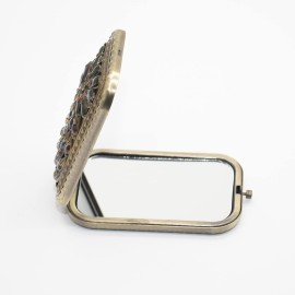 Warmtree Vintage Makeup Mirror Metal Portable Foldable Mirror Peacock Vanity Mirror Double Sided Compact Cosmetic Mirror Travel Mirror (B) Warmtree Vintage Makeup Mirror Metal Portable Foldable Mirror Peacock Vanity Mirror Double Sided Compact Cosmetic Mirror Travel Mirror (B)