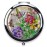 Compact Mirror-Mother of Pearl Magnifying Mirror-One-Touch Travel Makeup Mirror-Elegant Handheld Mirror with Floral Design-Dual-Sided Portable Mirror-Traditional Korean Painting(Butterfly TreePeony)