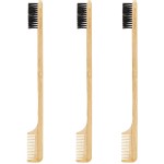 Geiserailie 3 Pieces Hair Edge Brushes 2-in-1 Edge Mustache Hair Brush Comb Gentle Control Wood Eyebrow Tool